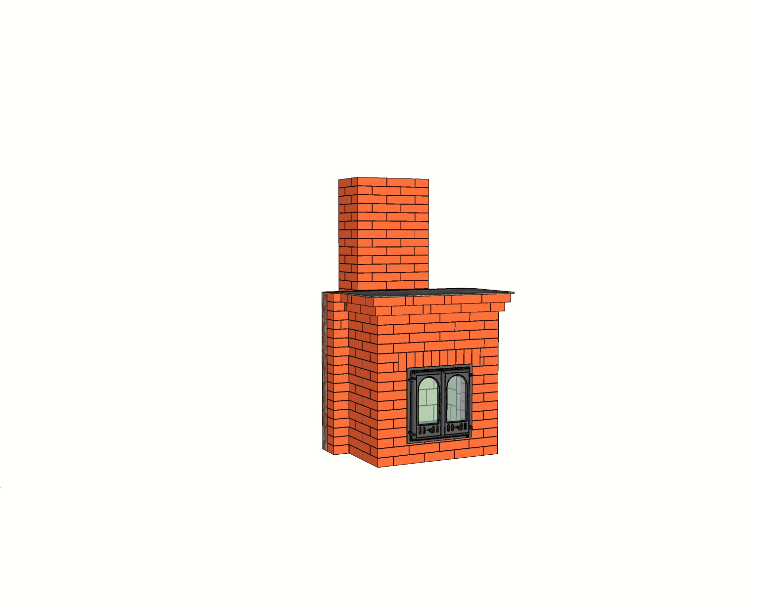 Проект  камина с дверцами