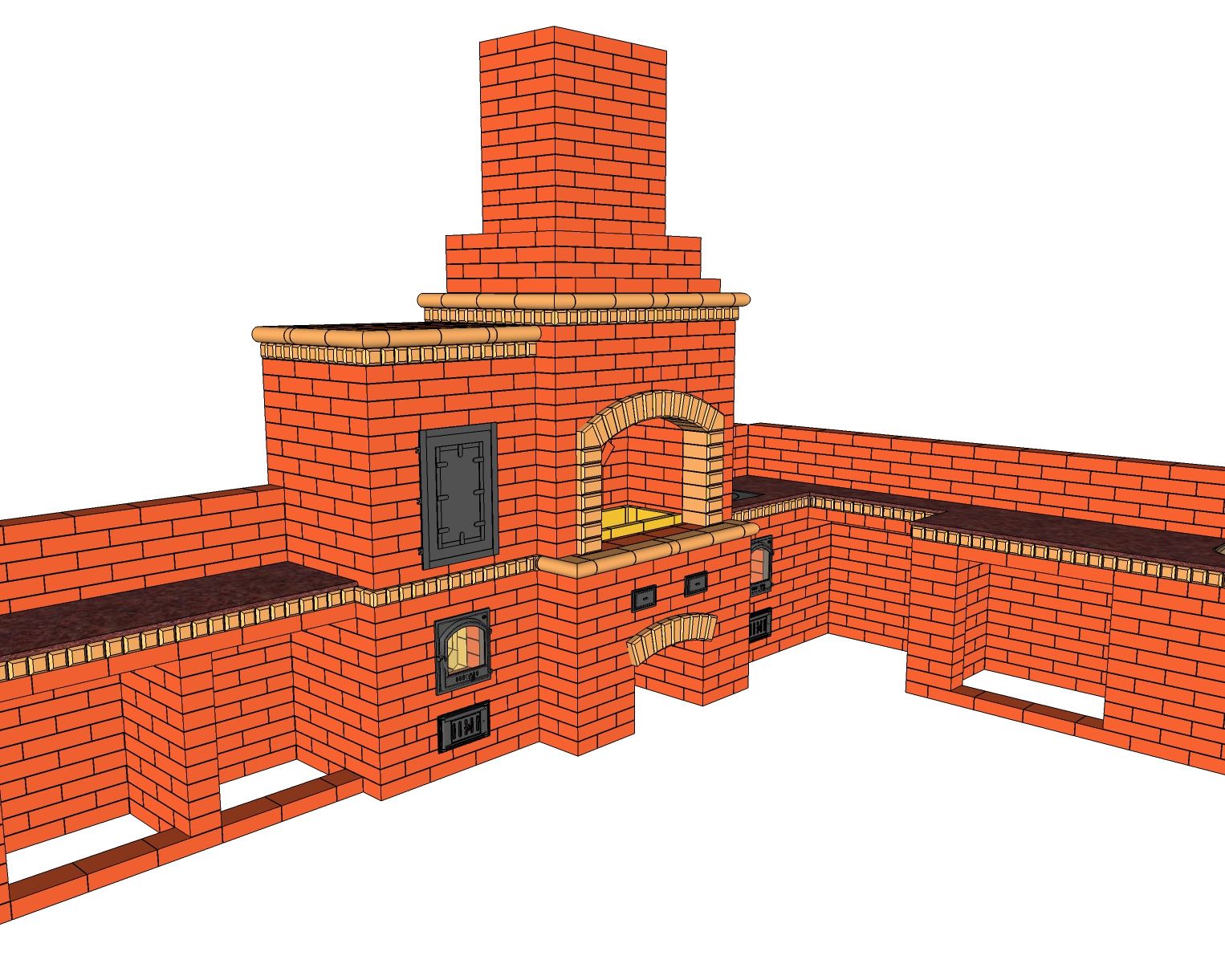 Мангал с плитой и мойкой в беседке