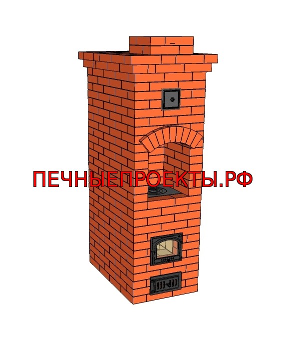 Отопительно-варочная печь, 3 канальная