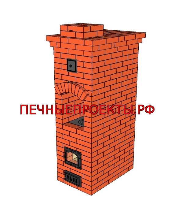 Отопительно-варочная печь, 3 канальная